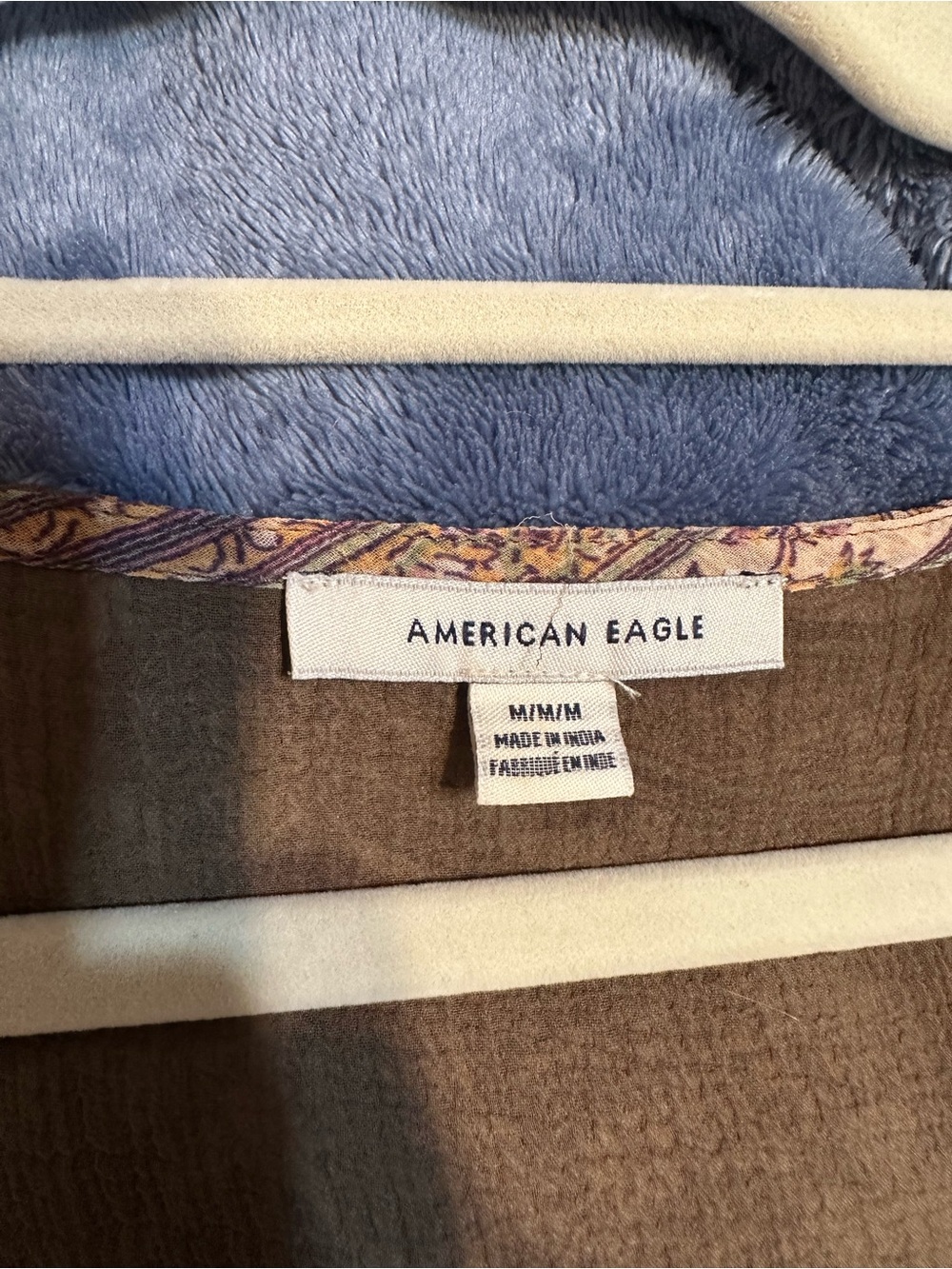 American Eagle Outfitters Brown Floral Tie-Front Boho Blouse - Picture 3 of 4